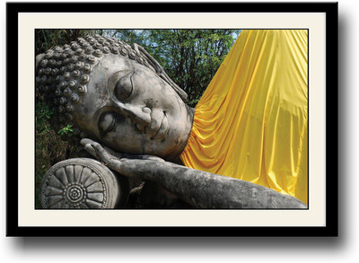 Buddha statue sleeping Fine Art Print(10 inch X 14 inch, Framed)