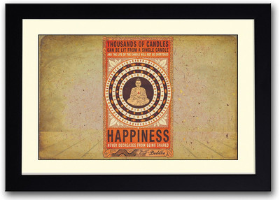 

Buddhism Happiness Quote Fine Art Print(14 inch X 20 inch, Framed)