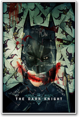 

Batman on Cards from Dark Knight Paper Print(18 inch X 12 inch)
