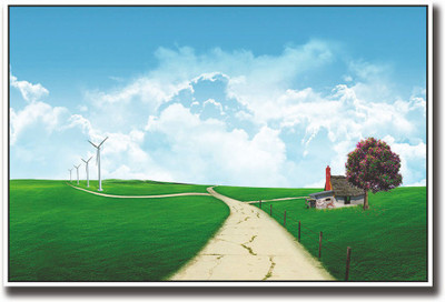 

Road through farm Nature Fine Art Print(12 inch X 18 inch, Rolled)
