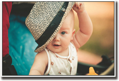 

Cute Newborn baby with hat Fine Art Print(12 inch X 18 inch, Rolled)