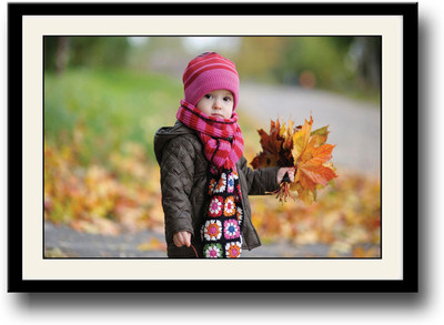 

Baby with leaves Fine Art Print(10 inch X 14 inch, Framed)