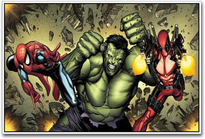 

Spiderman and Hulk Paper Print(12 inch X 18 inch)