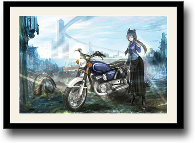 

Girl with Bike artistic Fine Art Print(10 inch X 14 inch, Framed)