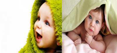 

Cute Baby Poster - 2 Pcs Combo Smiling New Born Kid Infant Child Wall Decor Photographic Paper(12 inch X 18 inch)