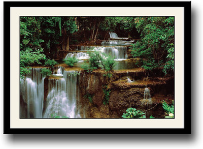 

Waterfall in Green landscape Fine Art Print(10 inch X 14 inch, Framed)