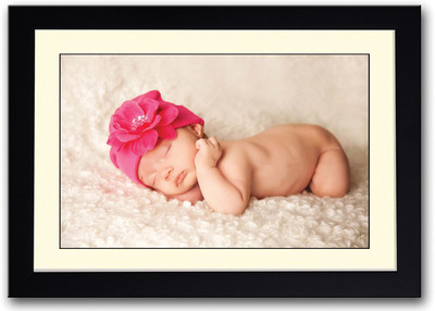 

Baby With A Pink Rose Hat Fine Art Print(14 inch X 20 inch, Framed)