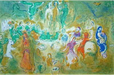 

Modern Masters Collection - Wedding Feast in the Nymphs' Grotto, from Daphnis and Chloe By Marc Chagall - Ready To Frame Rolled Digital Art Print On Photographic Paper(27 inch X 18 inch, Rolled)