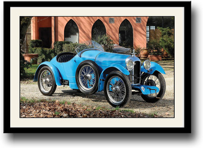 

Blue vintage car Fine Art Print(10 inch X 14 inch, Framed)