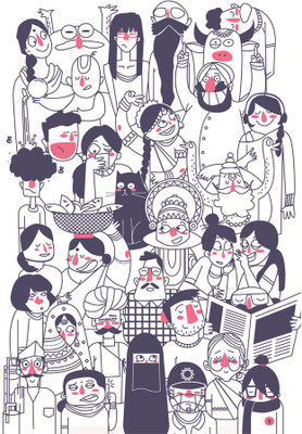 

Faces Grey Fine Art Print(30 inch X 20 inch, Rolled)