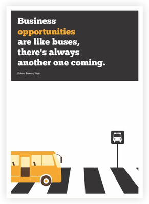 33% OFF on Business Opportunities are Like Buses Richard Branson Virgin Inspirational Corporate Startup Quotes Poster Paper Print(16.5 inch X 11.5 inch)
