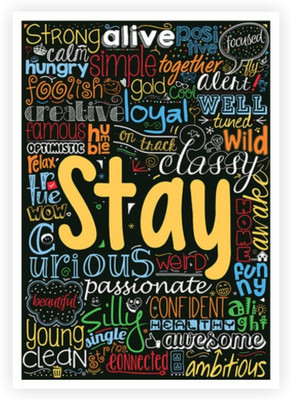 

Stay Young, Calm, Foolish Inspiring Words Collage Typography Poster Paper Print(16.5 inch X 11.5 inch)
