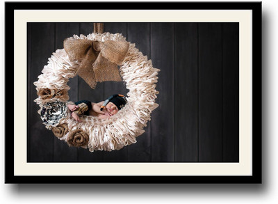 

Adorable newborn baby in Garland Fine Art Print(10 inch X 14 inch, Framed)