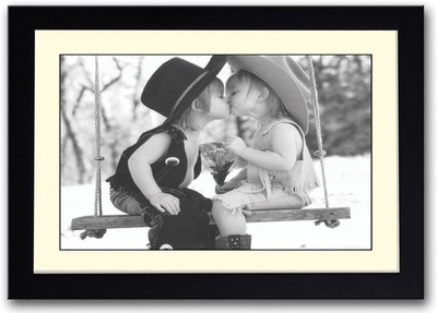 

Cute Babies Kissing Fine Art Print(14 inch X 20 inch, Framed)