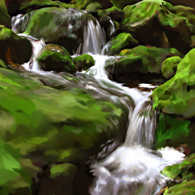 

Vastu WaterFall Painting Canvas Art(16 inch X 16 inch)