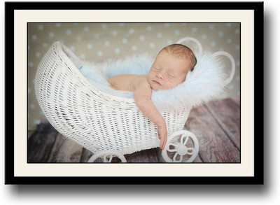 

Baby sleeping in a cute trolley Fine Art Print(10 inch X 14 inch, Framed)