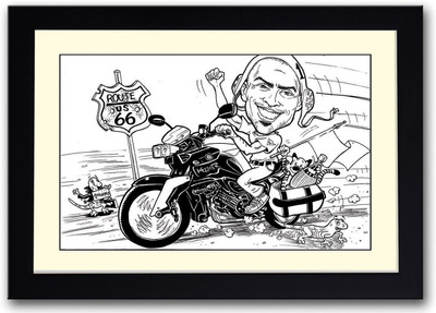 

Artistic Bike riding Fine Art Print(14 inch X 20 inch, Framed)