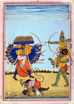

Tallenge - Indian Art - Thanjavur Style - Rama And Hanuman Fightin Ravana c1820 - Unframed Poster Paper Print(11.6 inch X 16.5 inch, Rolled)