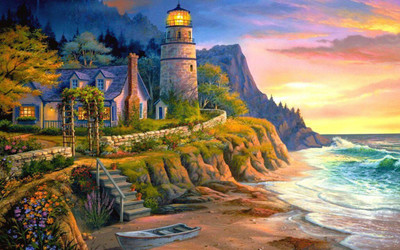 

Light tower near rever Poster Paper Print(12 inch X 18 inch, Rolled)