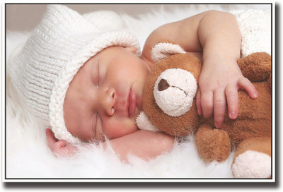 

Baby sleeping with teddy image Fine Art Print(12 inch X 18 inch, Rolled)