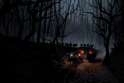 

Carriage Wood Night Paper Poster 12"x18" Paper Print(13 inch X 19 inch, Rolled)