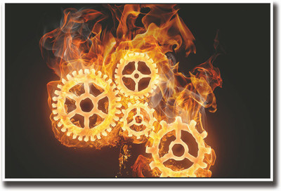 

Mechanical parts on fire Fine Art Print(12 inch X 18 inch, Rolled)