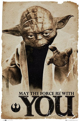 

Posterhouzz Star Wars Yoda May the Force Poster Paper Print(18 inch X 12 inch, Rolled)