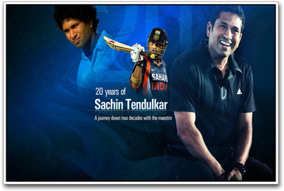 

20yrs of SRT cricket Paper Print(12 inch X 18 inch)