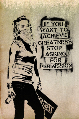 

Oshi - Stop Asking for Permission Paper Print(18 inch X 12 inch, Streched)
