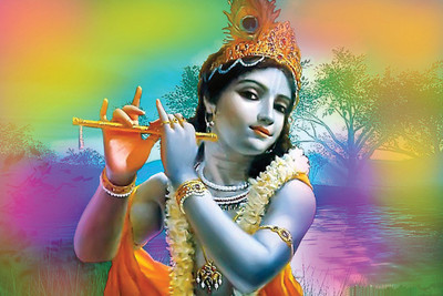 

LORD KRISHNA COLORFUL 12X18 INCHES Fine Art Print(12 inch X 18 inch)