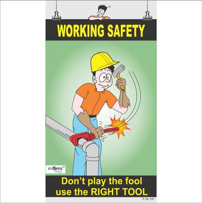 Safety Poster-Working Safety Paper Print(26 inch X 14.22 inch, Rolled)