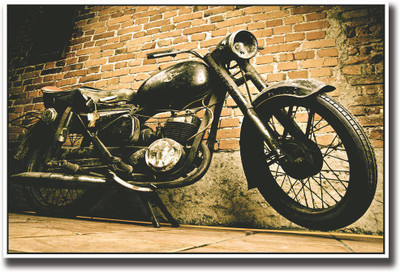 

Vintage Black Motorcycle Fine Art Print(12 inch X 18 inch, Rolled)