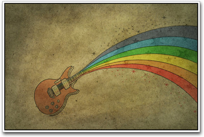 

Retro Colorful Guitar Paper Print(12 inch X 18 inch)