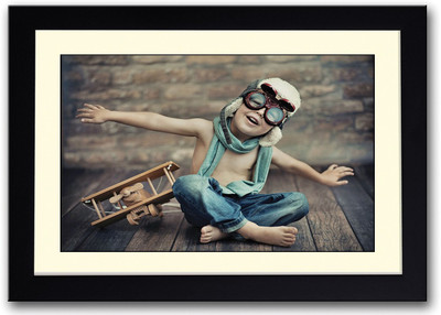 

Baby Boy With An Airplane Fine Art Print(14 inch X 20 inch, Framed)