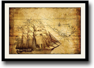 

Vintage Map Fine Art Print(10 inch X 14 inch, Framed)
