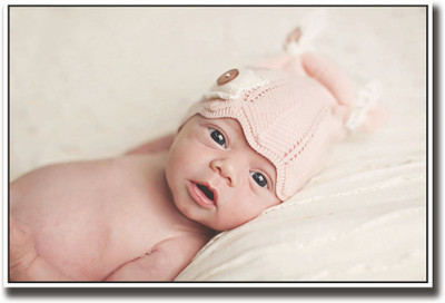 Baby with pink cap Fine Art Print(12 inch X 18 inch, Rolled)