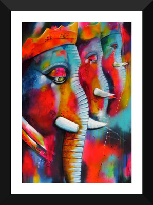 

Tallenge - Abstract Art - Ekdant Ganpati - Framed A3 Size Poster Paper Print(17 inch X 12 inch, Framed)
