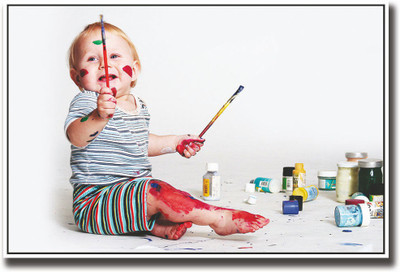 

Posterhouzz Painter Baby Fine Art Print(12 inch X 18 inch, Rolled)