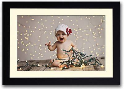 

Cute Baby With Lights Fine Art Print(14 inch X 20 inch, Framed)