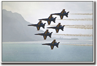 

6 blue us navy planes Fine Art Print(12 inch X 18 inch, Rolled)