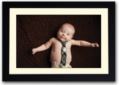 

Cute Newborn Baby With Tie Fine Art Print(14 inch X 20 inch, Framed)