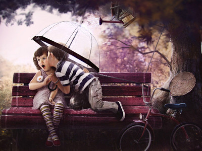 

Boy Girl On Bench Animation Poster Paper Print(12 inch X 18 inch, Rolled)