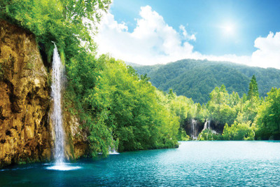 

TMS WATERFALL LAKE Paper Print(12 inch X 18 inch, Rolled)