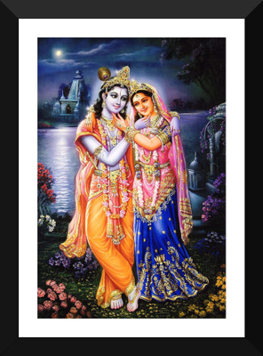 

Tallenge - Radha Krishna Evening At Lake - Premium Quality A3 Size Framed Poster Paper Print(17 inch X 12 inch, Framed)