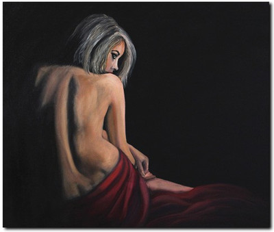 75% OFF on Stybuzz Ravishing Girl Painting Art Frameless Canvas Art(22 inch X 18 inch)