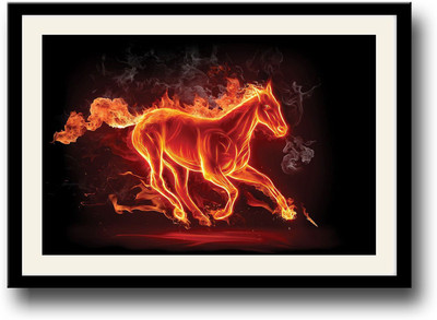 

Horse in flames Fine Art Print(10 inch X 14 inch, Framed)