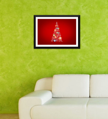 

Tallenge - Christmas Art - Graphic Tree Christmas Colors - Ready To Hang Framed A3 Size Poster Paper Print(17 inch X 12 inch, Framed)