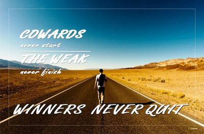 9% OFF on Winners Never Quit Motivational Posters Paper Print(12 inch X 18 inch)