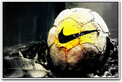 

Football Nike Yellow Paper Print(12 inch X 18 inch)