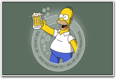 

Bart from simpsons having beer Paper Print(12 inch X 18 inch)